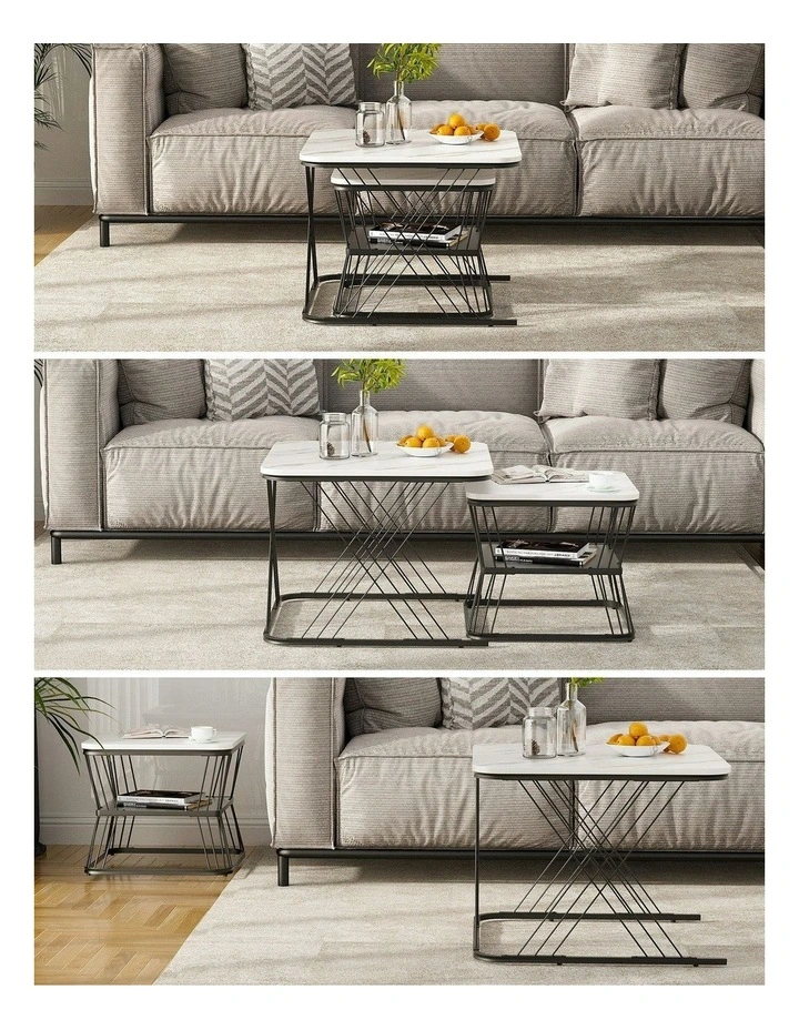 Nesting Coffee Table Set of 2 in Multi image 7