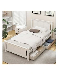 King Size Single Bed Frame in White