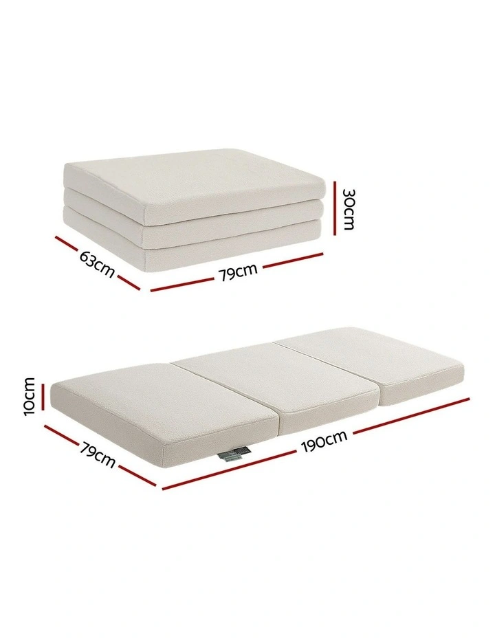 Foldable Foam Mattress in White image 4
