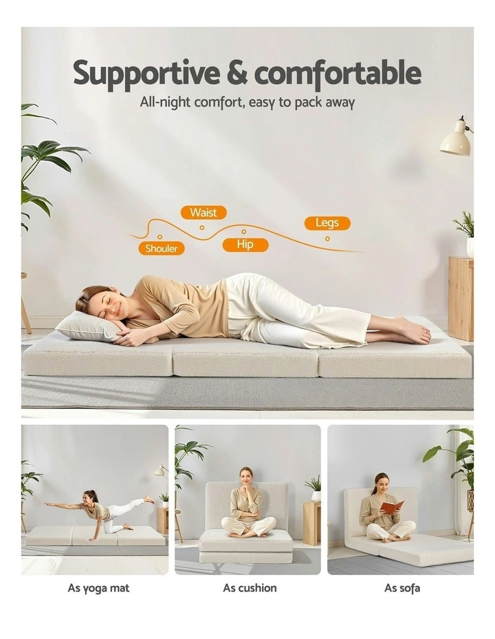 Foldable Foam Mattress in White image 5