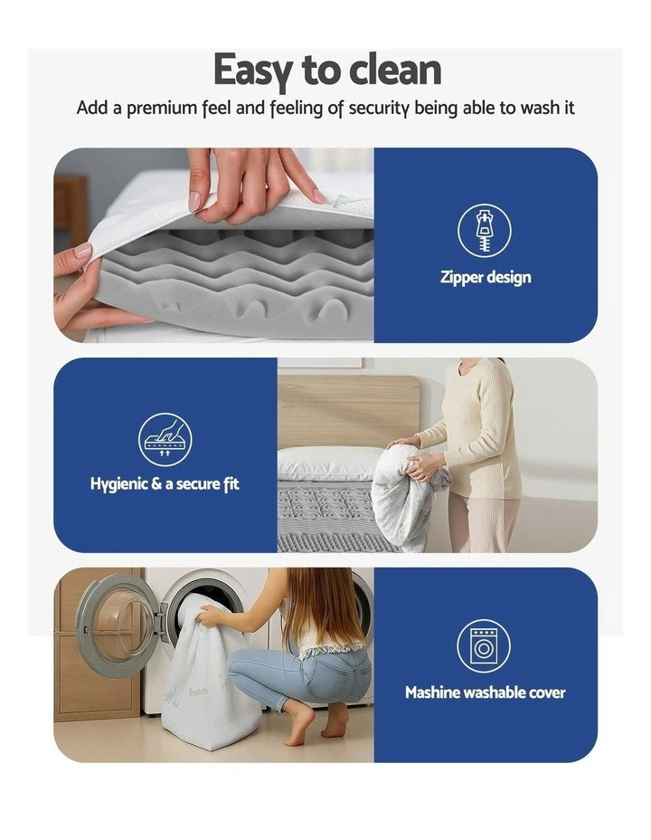 Memory Foam Mattress Topper in Grey image 7