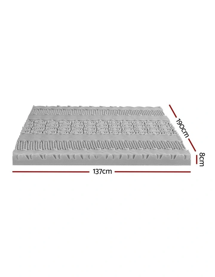 Memory Foam Mattress Topper 7-Zone 8cm in Grey image 4