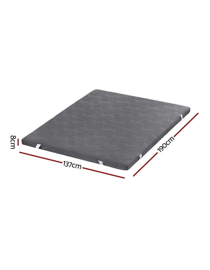 Memory Foam Mattress Topper Gel Dual Layer Foam 8cm in Grey image 4