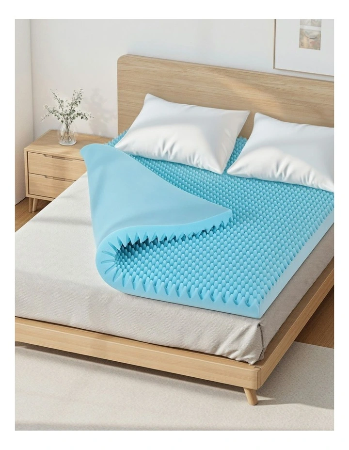 Memory Foam Mattress Double 8cm in Blue image 3