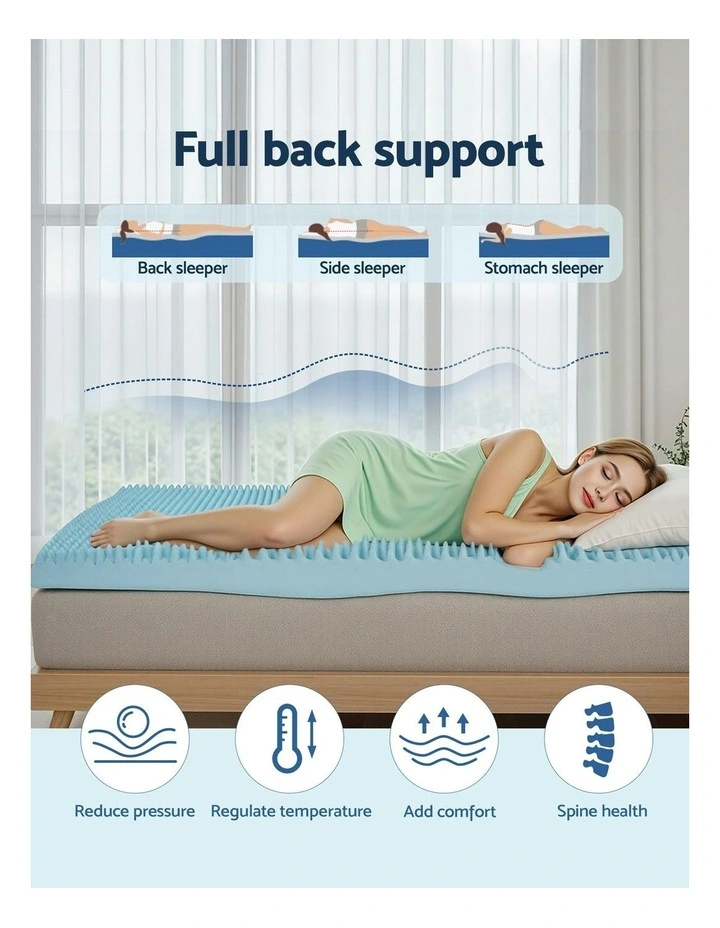 Memory Foam Mattress Double 8cm in Blue image 5
