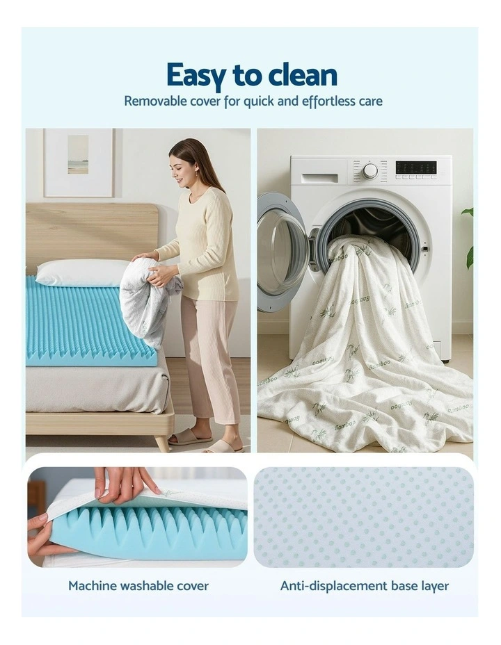 Memory Foam Mattress Double 8cm in Blue image 7