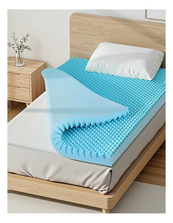 Memory Foam Mattress Topper Gel 8cm in Blue image 3