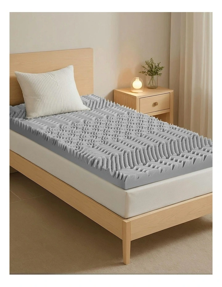 Memory Foam Mattress Topper 7-Zone 8cm in Grey image 3