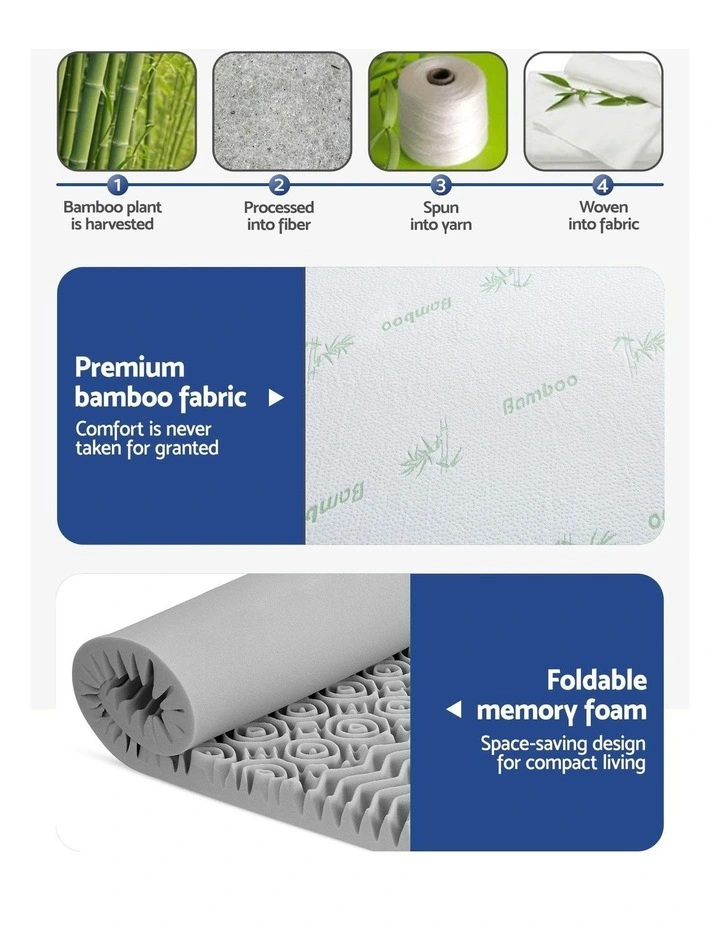 Memory Foam Mattress Topper 7-Zone 8cm in Grey image 5