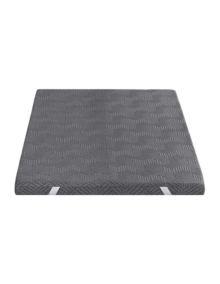 Memory Foam Mattress Topper Gel Dual Layer Foam in Grey image 1