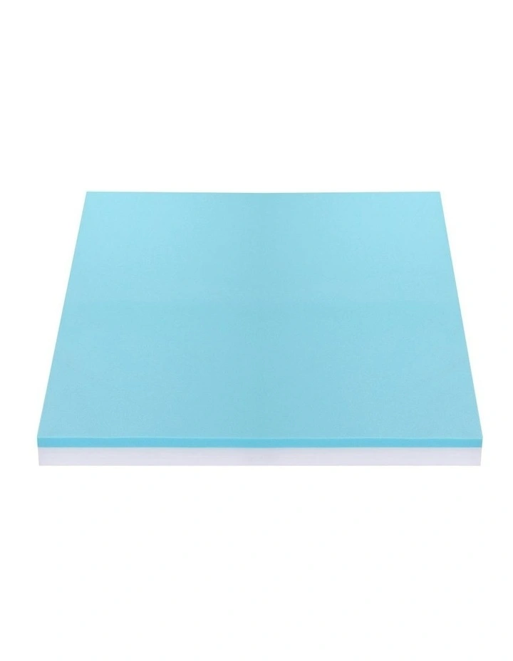 Memory Foam Mattress Topper Gel Dual Layer Foam in Grey image 2
