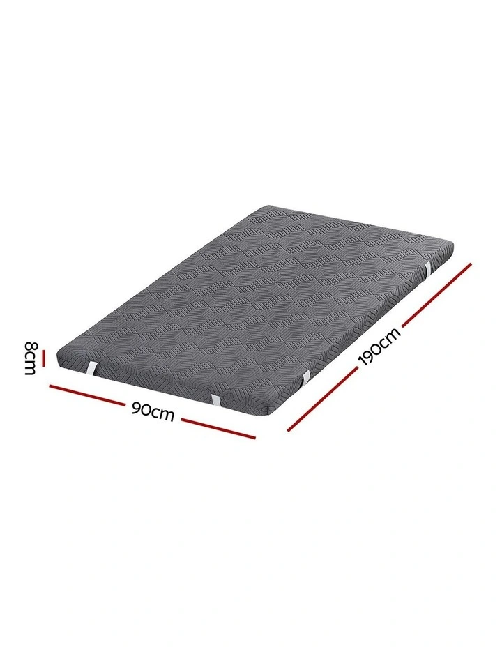 Memory Foam Mattress Topper Gel Dual Layer Foam in Grey image 4