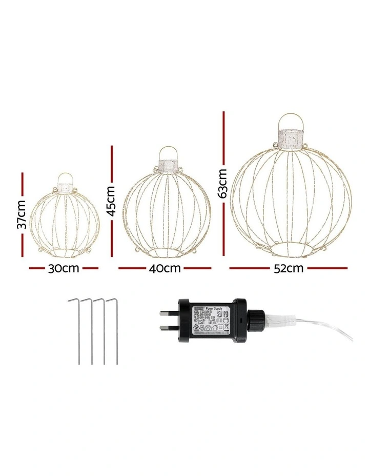 Christmas Lights 320 Led Fairy Light 3pcs Ball Decorations Set image 3