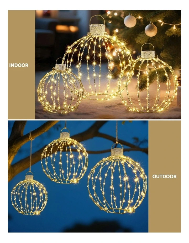 Christmas Lights 320 Led Fairy Light 3pcs Ball Decorations Set image 5