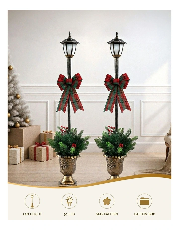 Christmas Lights Lamp Post 50 Led 125cm in Multi image 5