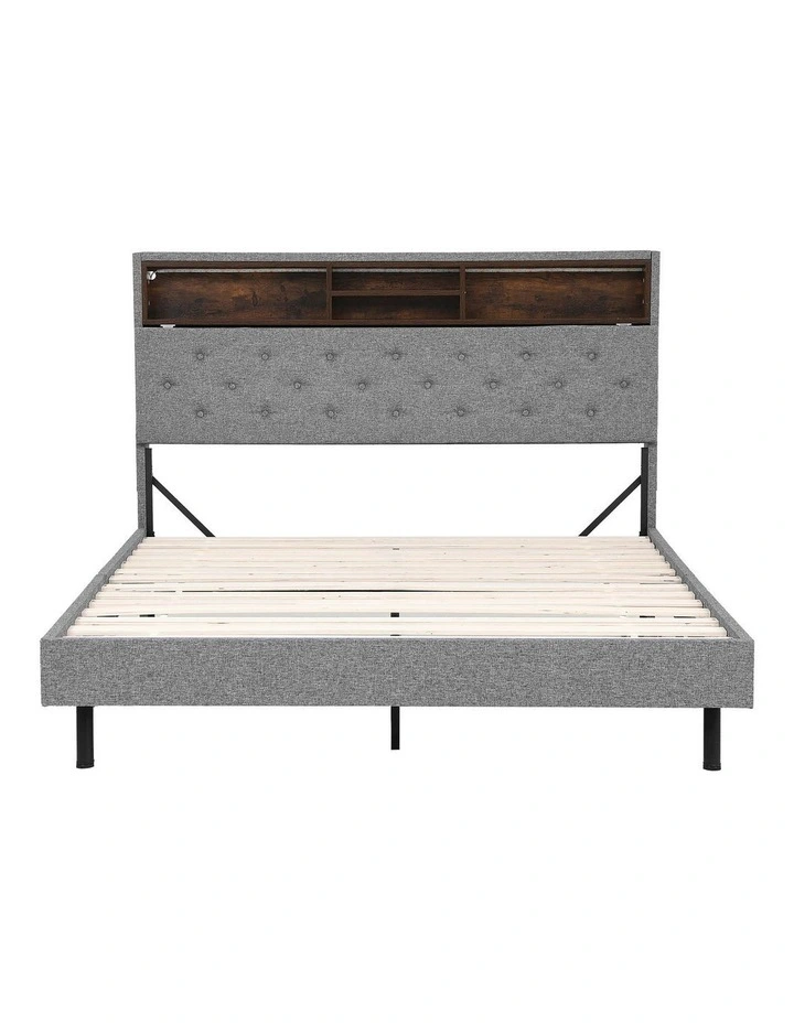 Queen Size Storage Bed Frame in Grey image 2
