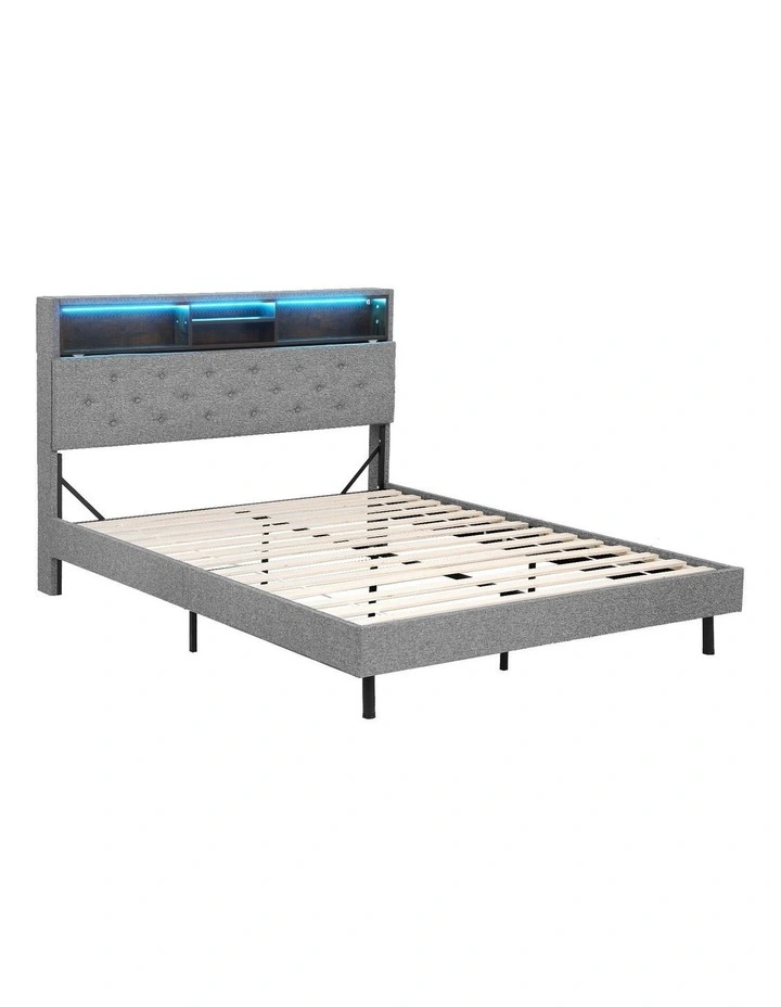 Double Storage Bed Frame in Grey image 1