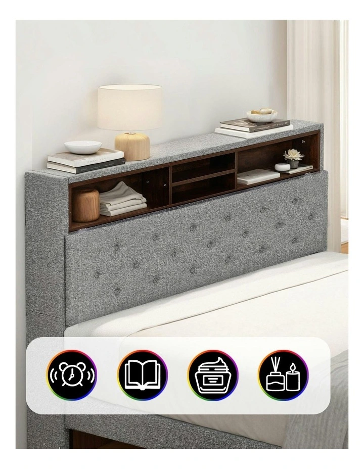 Double Storage Bed Frame in Grey image 6