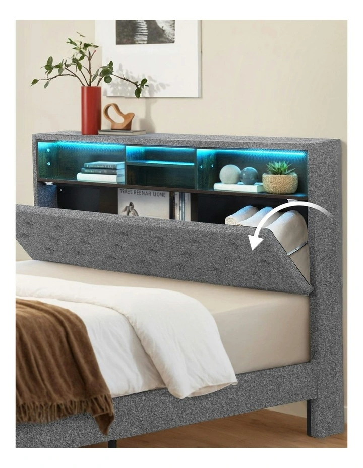 Double Storage Bed Frame in Grey image 7