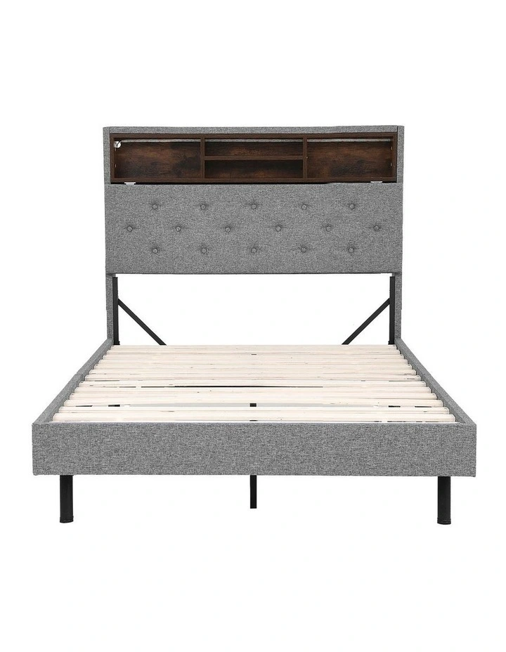 King Single Storage Bed Frame in Grey image 2