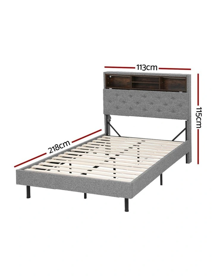 King Single Storage Bed Frame in Grey image 4