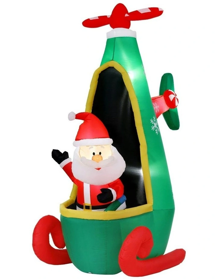 Christmas Inflatable Santa in Helicopter 2.55M Height in Multi image 1