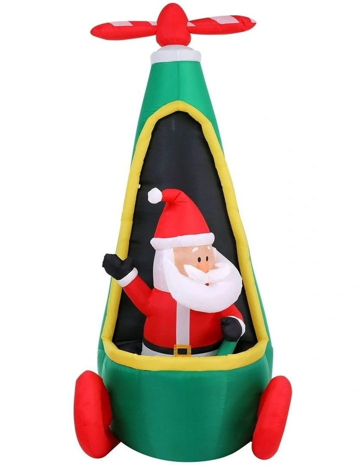 Christmas Inflatable Santa in Helicopter 2.55M Height in Multi image 2