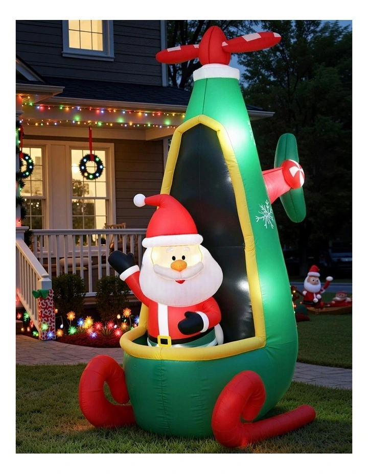 Christmas Inflatable Santa in Helicopter 2.55M Height in Multi image 3