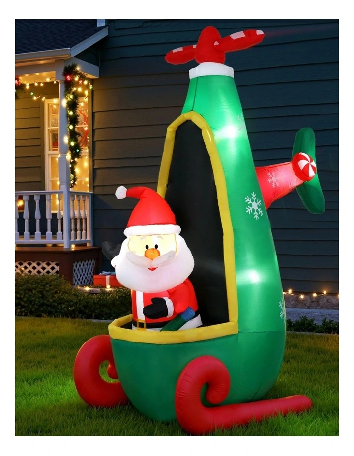 Christmas Inflatable Santa in Helicopter 2.55M Height in Multi image 5