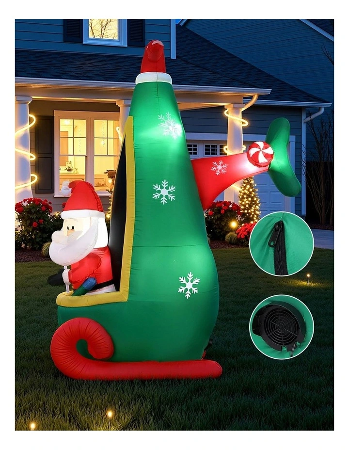 Christmas Inflatable Santa in Helicopter 2.55M Height in Multi image 6