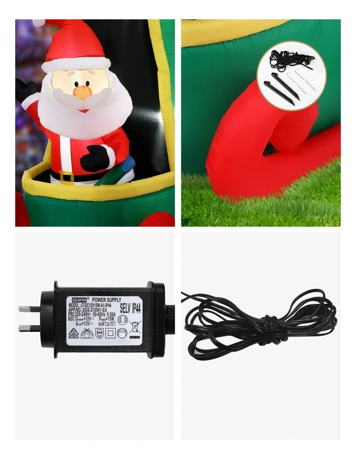 Christmas Inflatable Santa in Helicopter 2.55M Height in Multi image 7