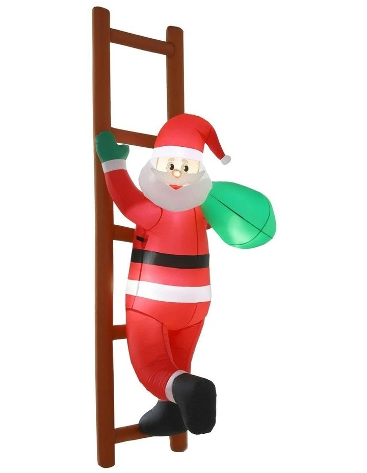 Christmas Inflatable Santa Climbing Ladder 2.45M Height in Multi image 1