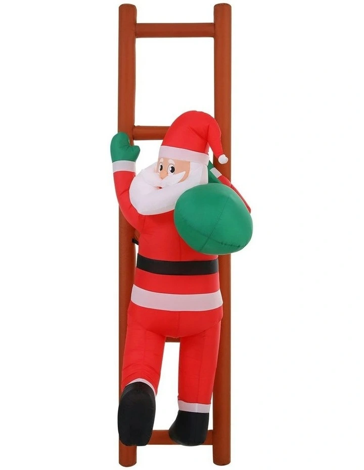 Christmas Inflatable Santa Climbing Ladder 2.45M Height in Multi image 2