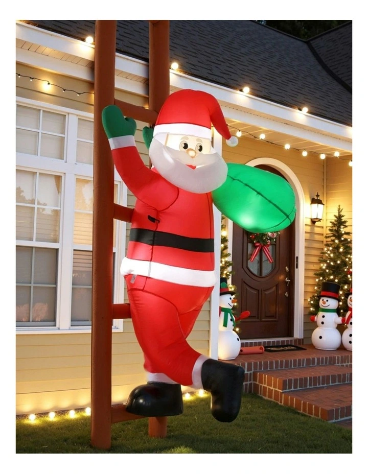 Christmas Inflatable Santa Climbing Ladder 2.45M Height in Multi image 5