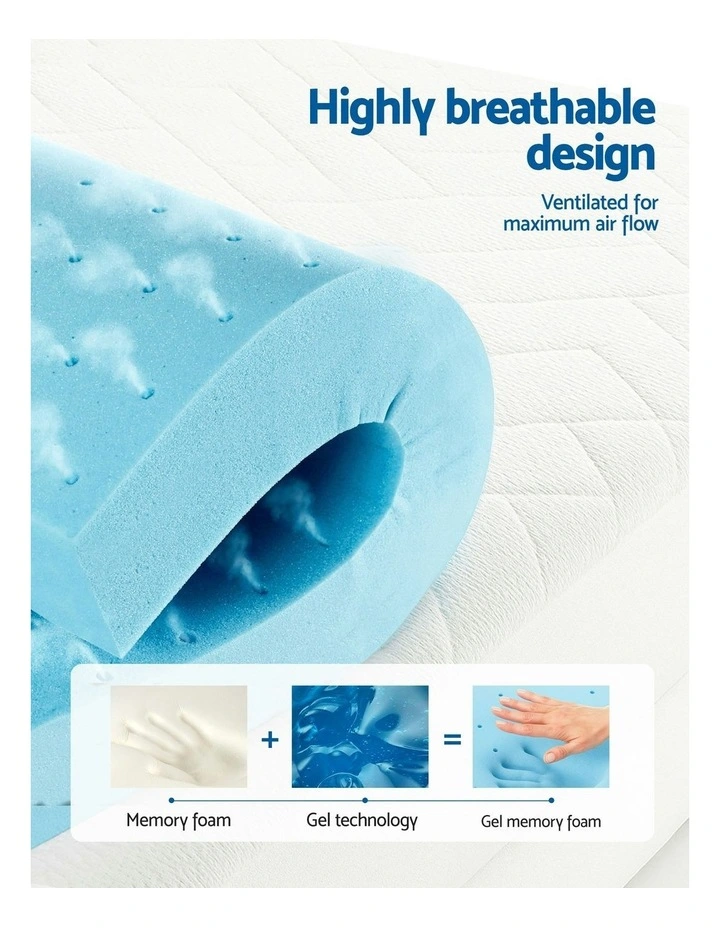 Memory Foam Mattress Topper in Blue image 7