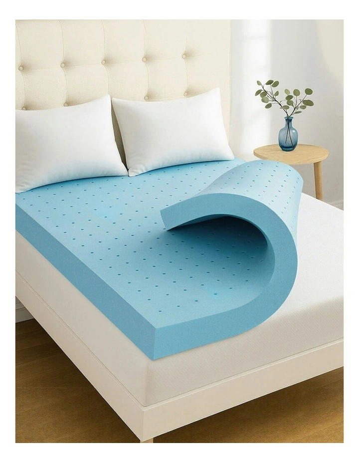 Memory Foam Mattress Topper in Blue image 3