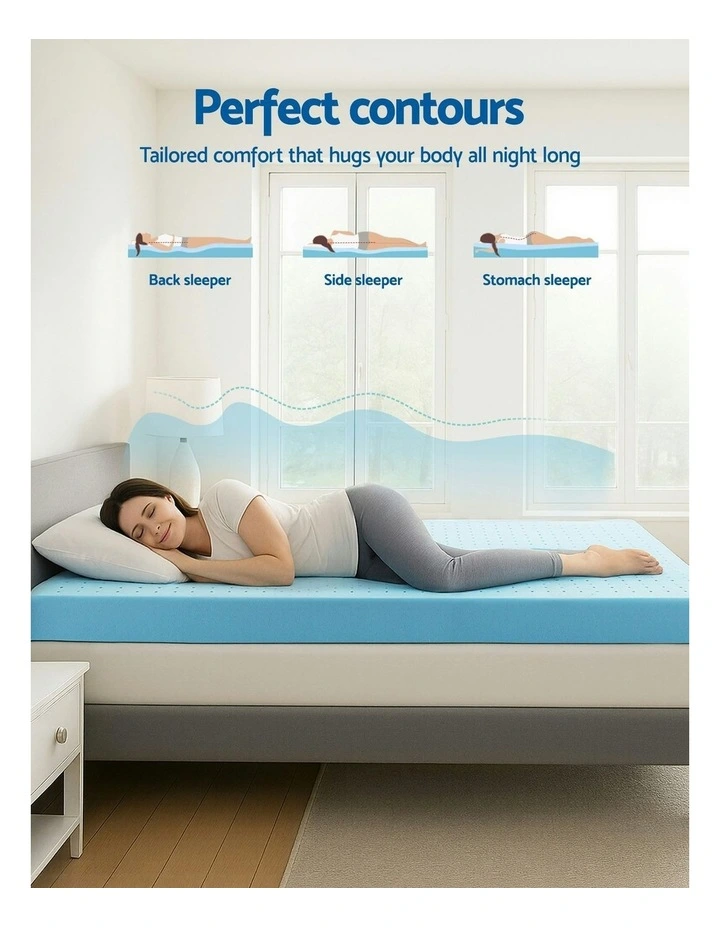 Memory Foam Mattress Topper in Blue image 5
