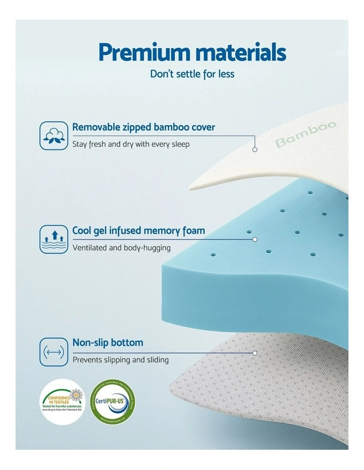 Memory Foam Mattress Topper in Blue image 6