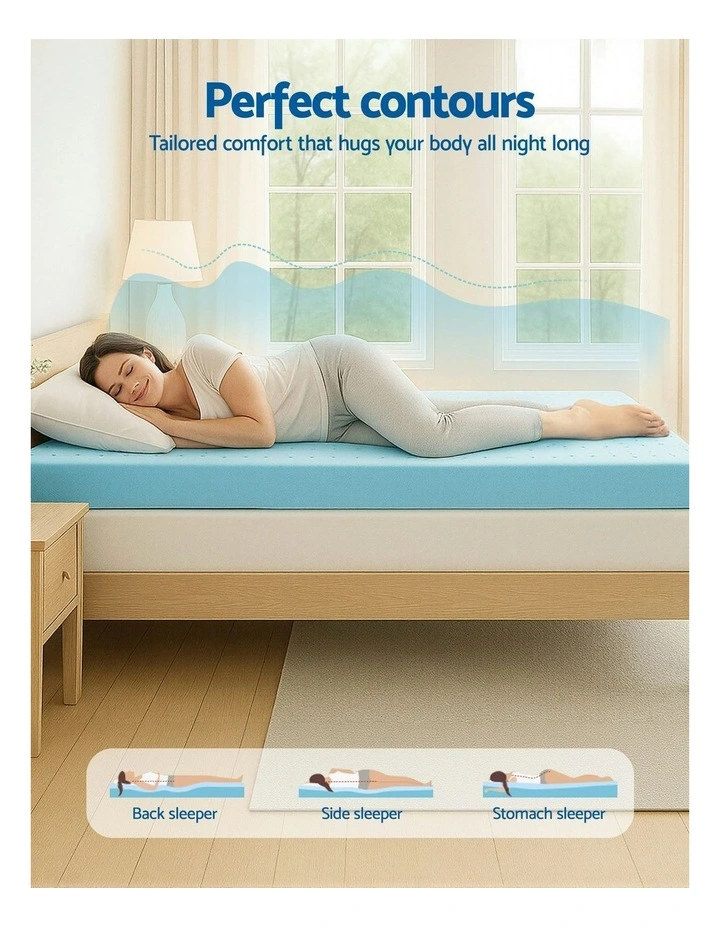 Memory Foam Mattress Topper in Blue image 5