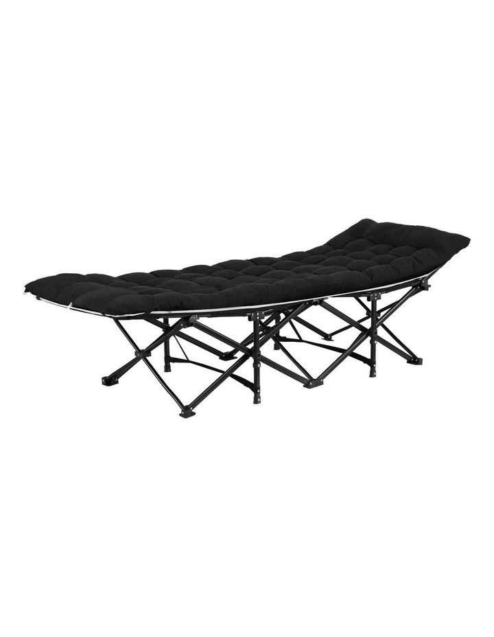 Folding Bed With Mattress 185cm in Black image 2