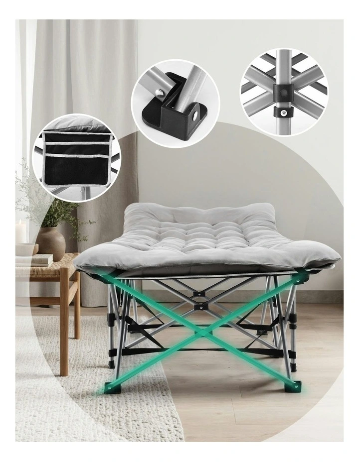 Folding Bed With Mattress 185cm in Grey image 5