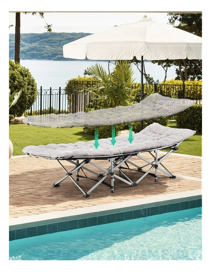 Folding Bed With Mattress 185cm in Grey image 6