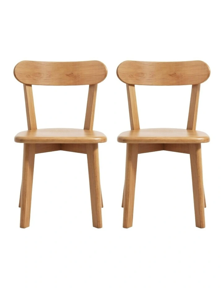 2x Dining Chairs Wooden Kitchen Accent Chair Cafe Lounge Rubber Wood image 1