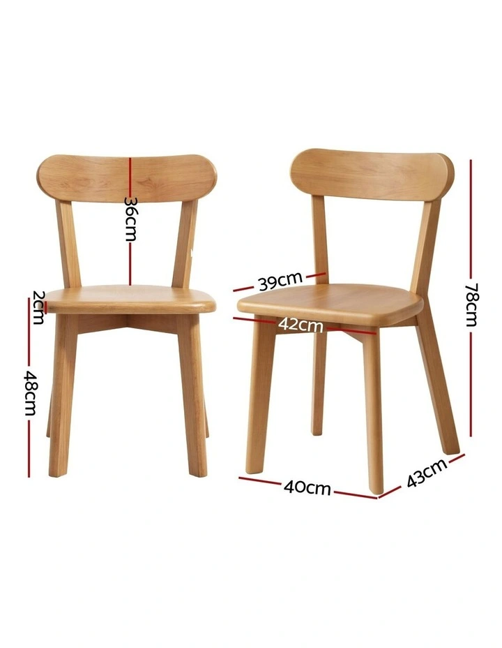 4x Dining Chairs Wooden Kitchen Accent Chair Cafe Lounge Rubber Wood image 4