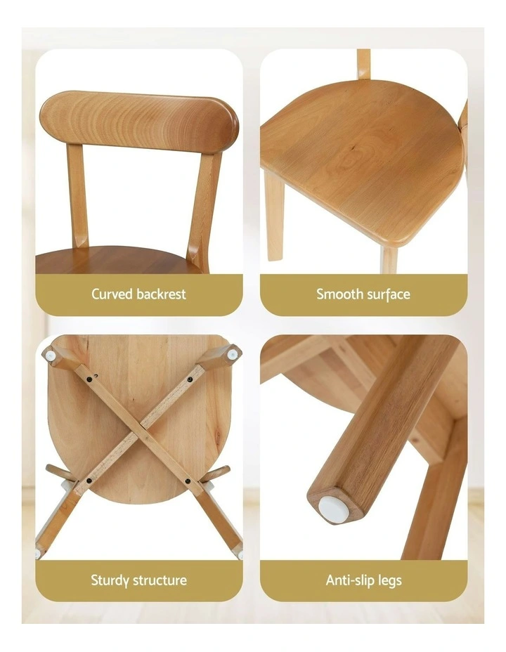 4x Dining Chairs Wooden Kitchen Accent Chair Cafe Lounge Rubber Wood image 7