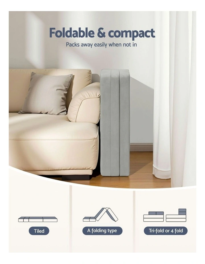 Foldable Mattress Folding Sofa in Grey image 7