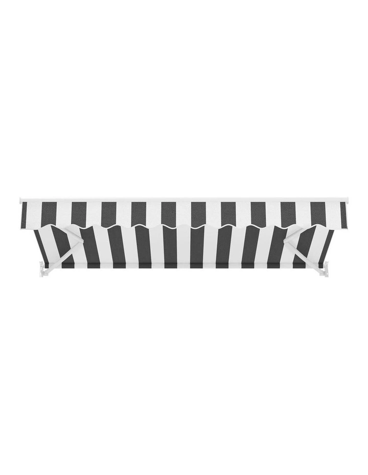 Instahut Retractable Folding Arm Awning Manual Sunshade 2.5Mx2M Grey White image 2