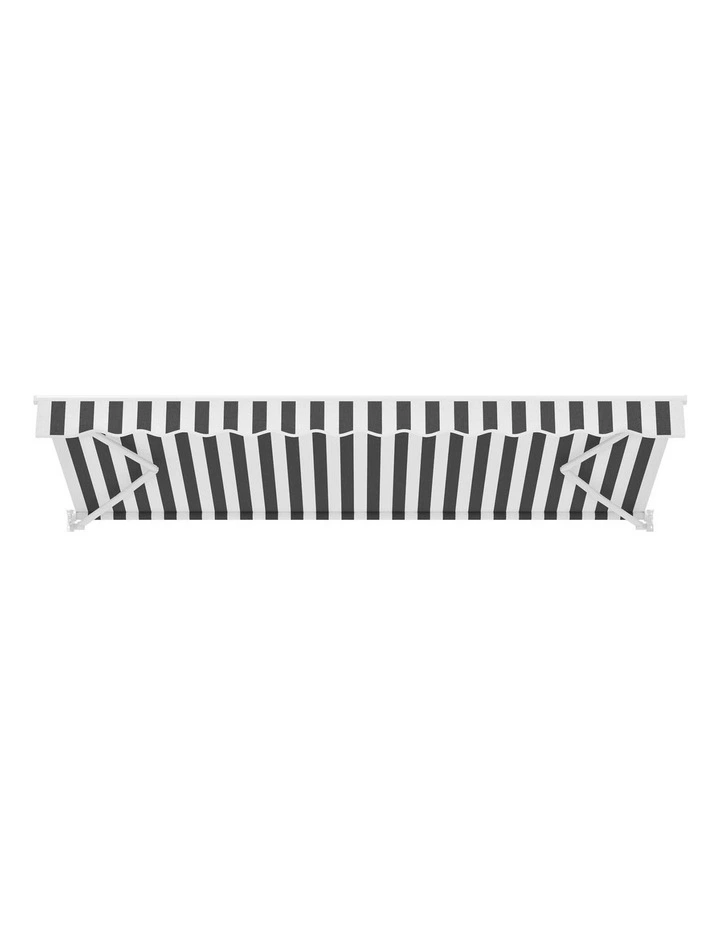 Instahut Retractable Folding Arm Awning Manual Sunshade 5Mx3M Grey White image 2