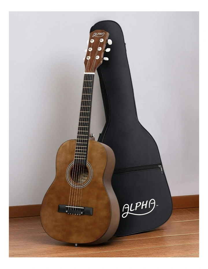 31 Steel String Acoustic Guitar Portable in Brown image 3