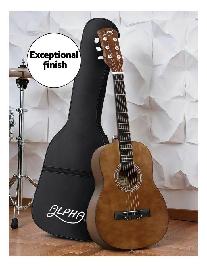31 Steel String Acoustic Guitar Portable in Brown image 5